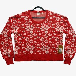 Cyrus Sweater Womens Extra Large Pink Tearose Pullover Crewneck Floral